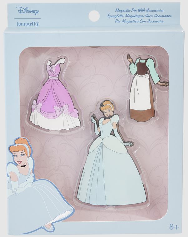 (PRE-ORDER) Loungefly Cinderella Paper Dolls Magnetic Pin Set