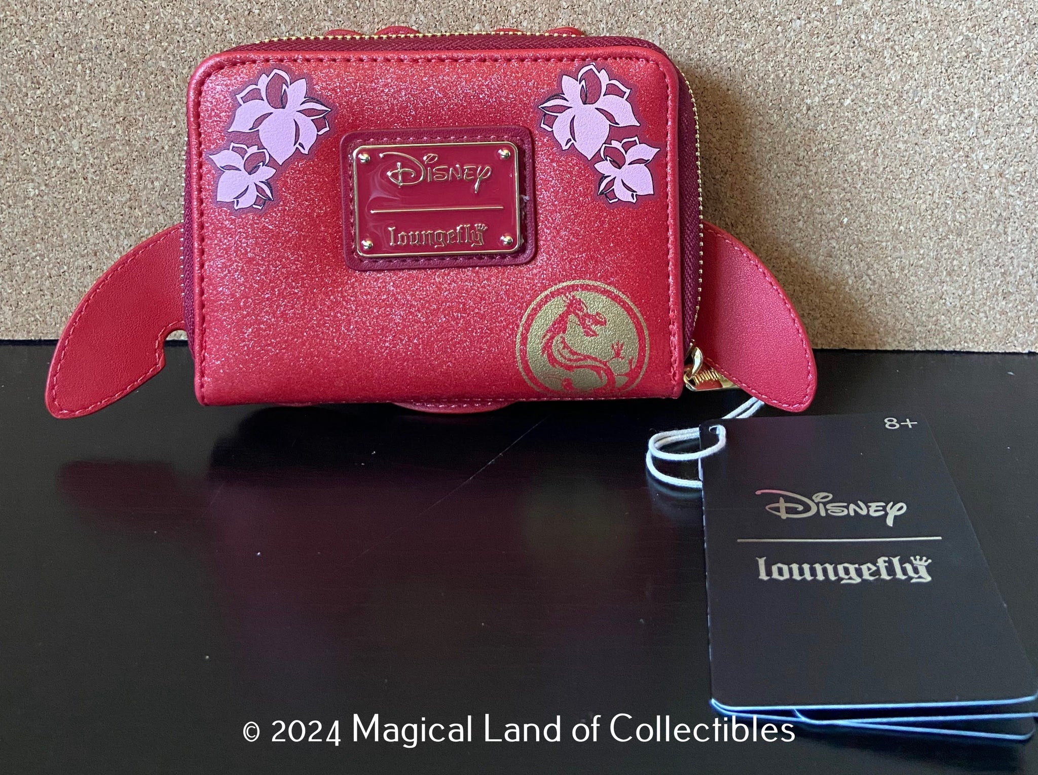 Loungefly Mulan 25th Anniversary Mushu Glitter Cosplay Zip Around Wall Magical Land of Collectibles