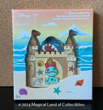 Load image into Gallery viewer, Loungefly Disney Stitch Sandcastle Beach Surprise 3&quot; Collector Box Pin (1,700 Piece Limited)