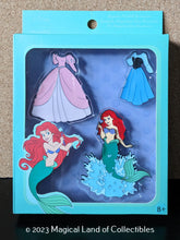 Load image into Gallery viewer, Loungefly Little Mermaid Ariel Magnetic Paper Doll Pin Set