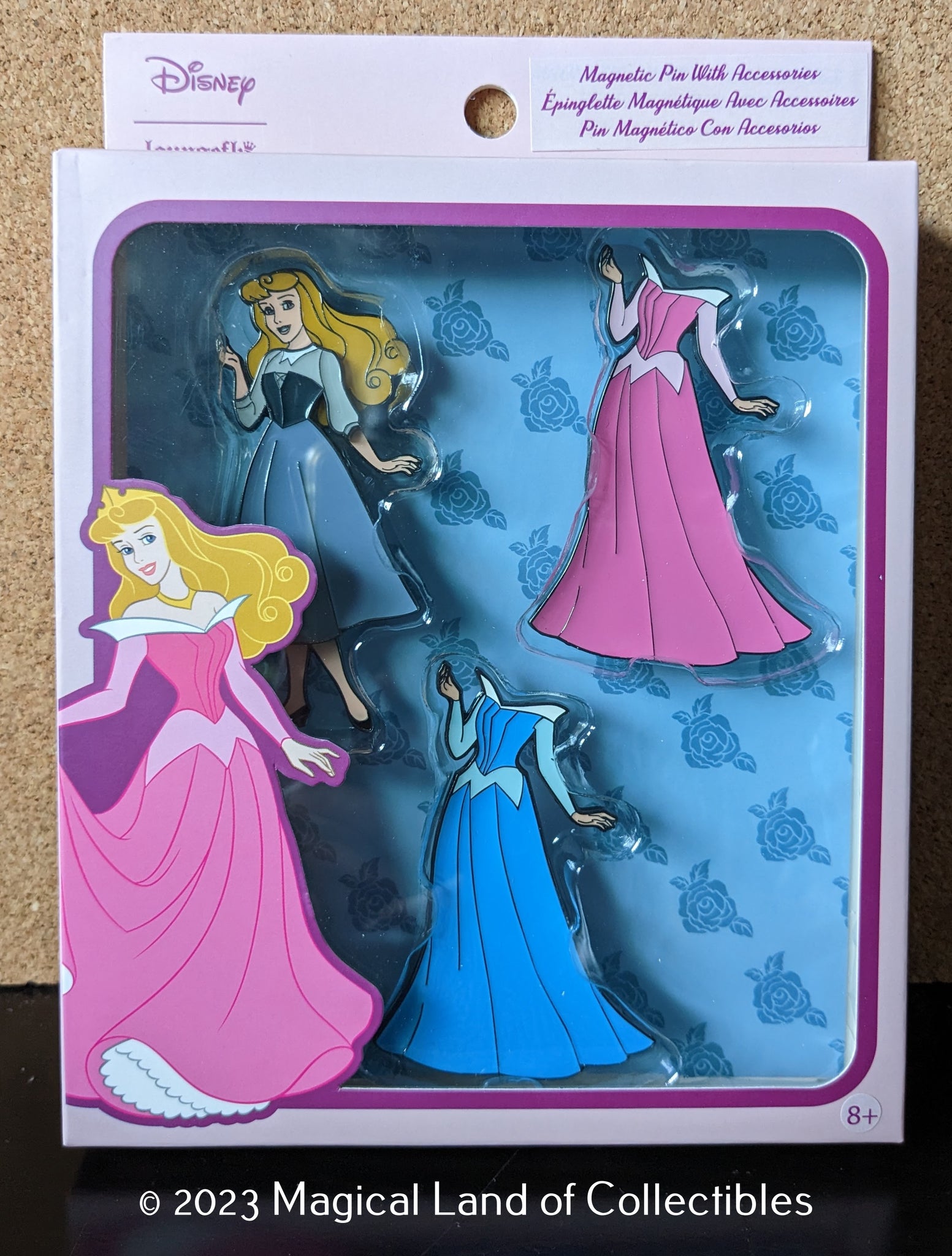 Loungefly Princess Aurora Magnetic Paper Doll Pin Set Magical