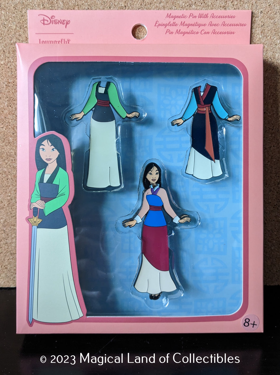 Loungefly Mulan Magnetic Paper Doll Pin Set