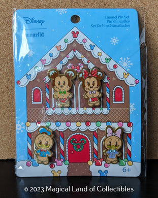 Loungefly Mickey & Friends Gingerbread Cookie 4pc Pin Set