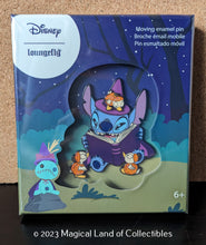 Load image into Gallery viewer, Loungefly Stitch Spooky Stories Halloween 3&quot; Collector Box Sliding Pin (3,500 Piece Limited)