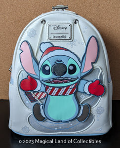 disney loungefly stitch mini backpack Loungefly Stitch Holiday Snow Angel Glitter Mini Backpack – Magical Land of Collectibles