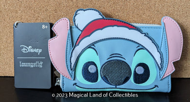 Loungefly Stitch Holiday Glitter Zip Around Wallet