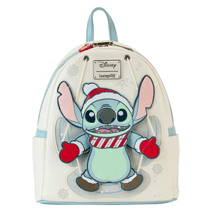 Loungefly Stitch Holiday Snow Angel Glitter Mini Backpack