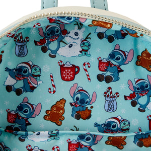 Loungefly Stitch Holiday Snow Angel Glitter Mini Backpack