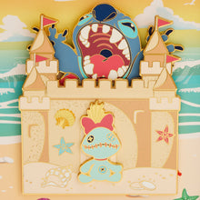 Load image into Gallery viewer, Loungefly Disney Stitch Sandcastle Beach Surprise 3&quot; Collector Box Pin (1,700 Piece Limited)