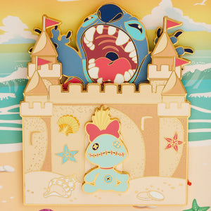 Loungefly Disney Stitch Sandcastle Beach Surprise 3" Collector Box Pin (1,700 Piece Limited)