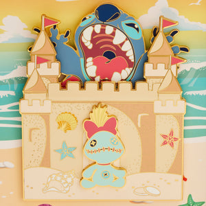 (PRE-ORDER) Loungefly Disney Stitch Sandcastle Beach Surprise 3" Collector Box Pin (1,700 Piece Limited)