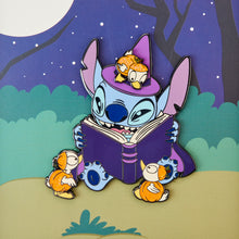 Load image into Gallery viewer, Loungefly Stitch Spooky Stories Halloween 3&quot; Collector Box Sliding Pin (3,500 Piece Limited)