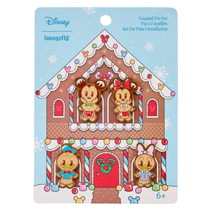Loungefly Mickey & Friends Gingerbread Cookie 4pc Pin Set
