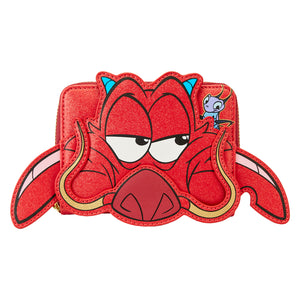 Loungefly Mulan 25th Anniversary Mushu Glitter Cosplay Zip-Around Wallet
