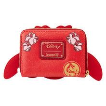 Load image into Gallery viewer, Loungefly Mulan 25th Anniversary Mushu Glitter Cosplay Zip-Around Wallet