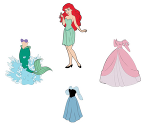 Loungefly Little Mermaid Ariel Magnetic Paper Doll Pin Set