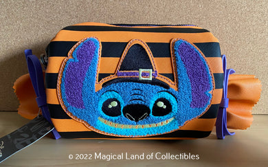 Loungefly Lilo and Stitch Striped Halloween Candy Wrapper Crossbody Bag