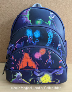 disney villains glow in the dark mini backpack Loungefly Villains Triple Pocket Glow in the Dark Mini Backpack – Magical Land of Collectibles