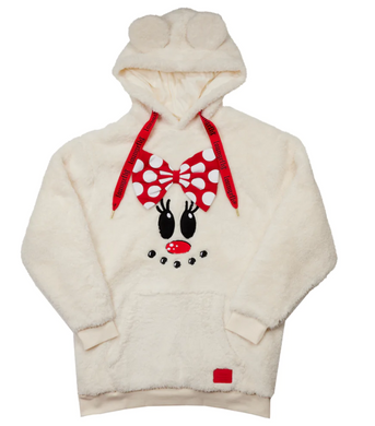 Loungefly Minnie Mouse Holiday Sherpa Hoodie with Mouse Ears