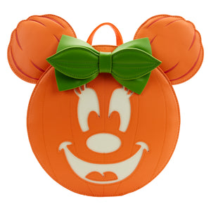 Loungefly Glow Face Minnie Pumpkin Mini Backpack