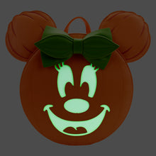 Load image into Gallery viewer, Loungefly Glow Face Minnie Pumpkin Mini Backpack