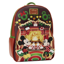 Load image into Gallery viewer, Loungefly Mickey &amp; Minnie Mouse Hot Cocoa Fireplace Mini Backpack