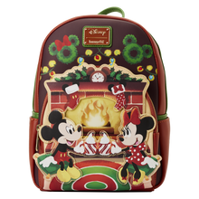 Load image into Gallery viewer, Loungefly Mickey &amp; Minnie Mouse Hot Cocoa Fireplace Mini Backpack