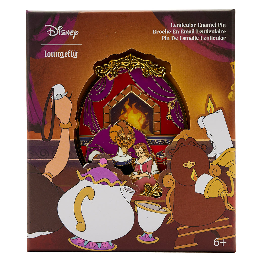 (PRE-ORDER) Loungefly Beauty and the Beast Fireplace Lenticular Enamel Pin (1,700 Piece Limited)