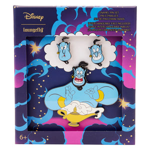 Loungefly Aladdin Genie Mixed Emotions 4pc Pin Set