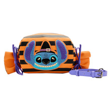 Load image into Gallery viewer, Loungefly Lilo and Stitch Striped Halloween Candy Wrapper Crossbody Bag