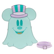 Load image into Gallery viewer, Loungefly Pastel Ghost Mickey and Minnie Mouse Glow Crossbody Bag