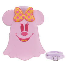 Load image into Gallery viewer, Loungefly Pastel Ghost Mickey and Minnie Mouse Glow Crossbody Bag
