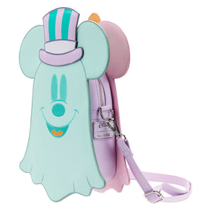 Loungefly Pastel Ghost Mickey and Minnie Mouse Glow Crossbody Bag