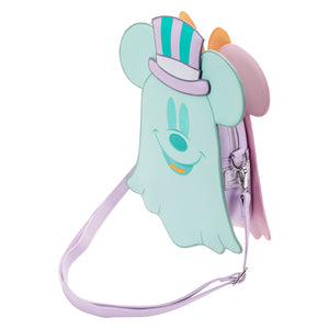 Loungefly Pastel Ghost Mickey and Minnie Mouse Glow Crossbody Bag